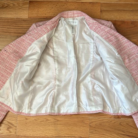 Liz Claiborne Pink and White Vintage Blazer - Picture 9 of 11
